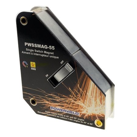 Powerweld Magnetic Square with Single Switch Magnet, 55kg Pull Force PWSSMAG-55